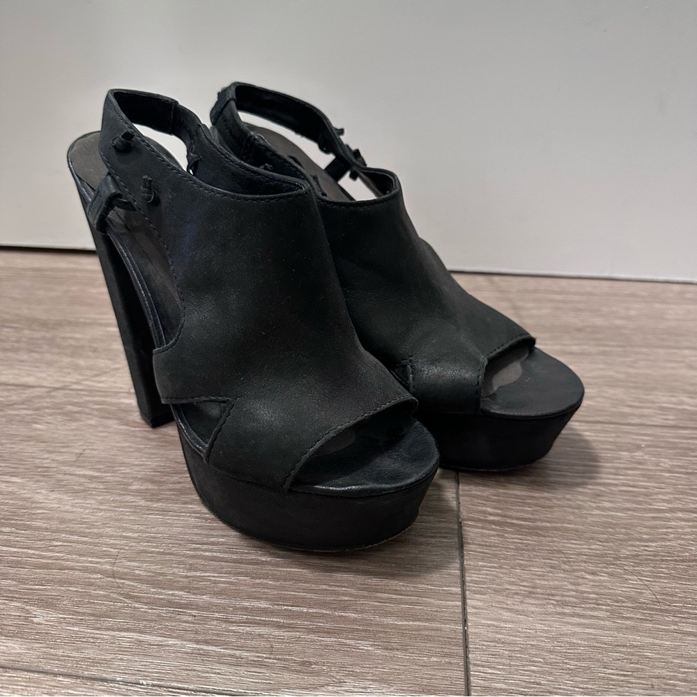 Diesel Black Platform Shoes with Slingback